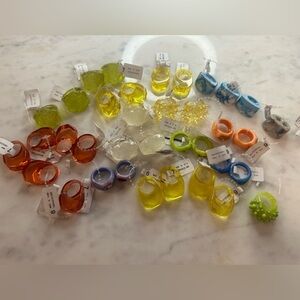 Urbanoutfitters Colorful Resin Ring Bundle (35)